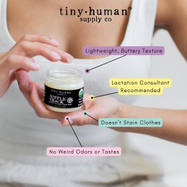 Organic Nipple Cream, Nipple Crack Lanolin Free Nipple Butter, Balm for Breastfeeding Mother, No Need to Wash Off, Safe for Baby and Mama