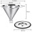 LHS Pour Over Coffee Dripper Stainless Steel Coffee Filter Metal Cone Filter Paperless Reusable Coffee Filter Single Cup Coffee Maker 1-2 Cup With Non-slip Cup Stand and Cleaning Brush