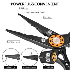 ZACX Fish Lip Gripper Pliers - Upgraded Muti-Function Hook Remover and Split Ring Pliers for Fly Fishing, Ice Fishing, Fishing Gear - Gift for Men (Package B) ZACX Fish Lip Gripper Pliers - Upgraded Muti-Function Hook Remover and Split Ring Pliers for Fly Fishing, Ice Fishing, Fishing Gear - Gift for Men (Package B)