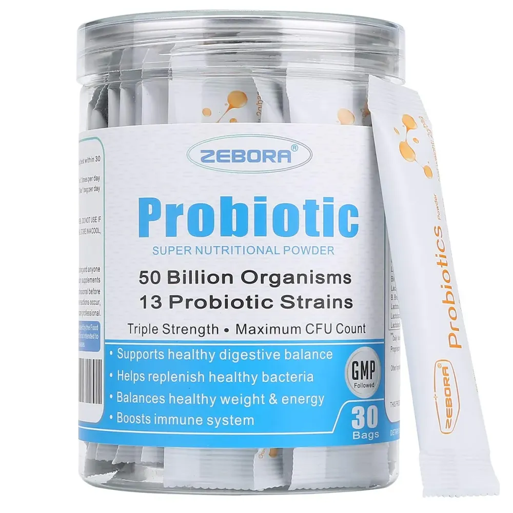 ZEBORA Probiotics for Women, Men and Kids, Prebiotics and Probiotics Powder for Digestive and Immune Gut Health - Support Healthy-Respiratory-System Gluten Free and Non GMO, 30 Packets ZEBORA Probiotics for Women, Men and Kids, Prebiotics and Probiotics Powder for Digestive and Immune Gut Health - Support Healthy-Respiratory-System Gluten Free and Non GMO, 30 Packets