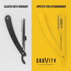 Professional Straight Razor - Ultra Exposed Straight Razor Kit with 10 Gravity Premium Blades, 2mm Exposed (The OG)