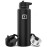 IRON FLASK Camping & Hiking Hydration Flask with 3 Lids - Stainless Steel, Double Walled & Vacuum Insulated Water Bottle - Leak Proof & BPA Free (Midnight Black, Straw - 40 oz)