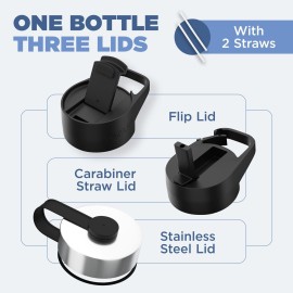IRON FLASK Camping & Hiking Hydration Flask with 3 Lids - Stainless Steel, Double Walled & Vacuum Insulated Water Bottle - Leak Proof & BPA Free (Midnight Black, Straw - 40 oz) IRON FLASK Camping & Hiking Hydration Flask with 3 Lids - Stainless Steel, Double Walled & Vacuum Insulated Water Bottle - Leak Proof & BPA Free (Midnight Black, Straw - 40 oz)