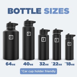 IRON FLASK Camping & Hiking Hydration Flask with 3 Lids - Stainless Steel, Double Walled & Vacuum Insulated Water Bottle - Leak Proof & BPA Free (Midnight Black, Straw - 40 oz) IRON FLASK Camping & Hiking Hydration Flask with 3 Lids - Stainless Steel, Double Walled & Vacuum Insulated Water Bottle - Leak Proof & BPA Free (Midnight Black, Straw - 40 oz)