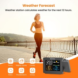 SMARTRO SC91 Projection Alarm Clock for Bedrooms with Weather Station, Wireless Indoor Outdoor Thermometer, Temperature Humidity Monitor Gauge Hygrometer SMARTRO SC91 Projection Alarm Clock for Bedrooms with Weather Station, Wireless Indoor Outdoor Thermometer, Temperature Humidity Monitor Gauge Hygrometer