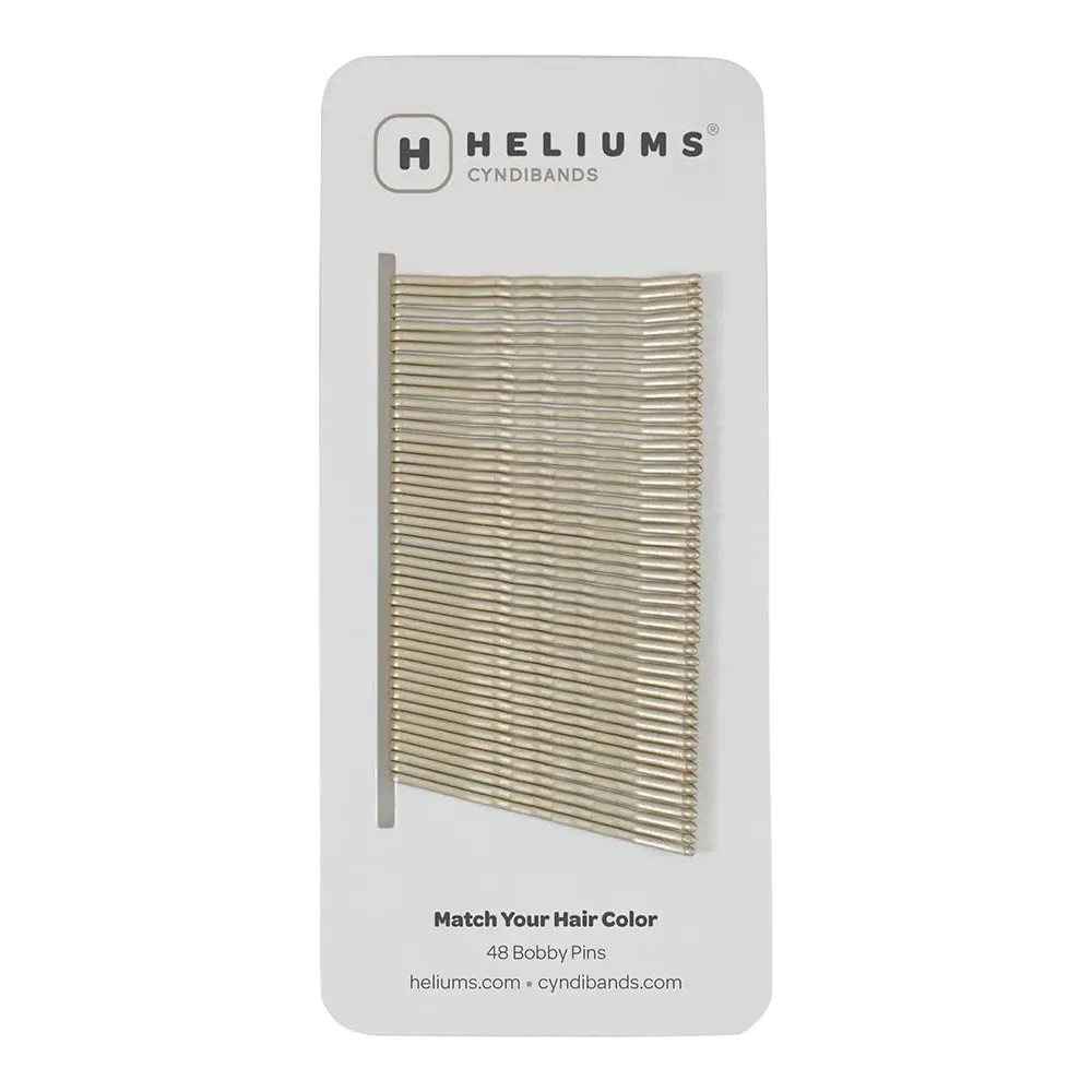 Heliums Bobby Pins - Light Ash Blonde - 2 Inch Wavy Hair Pins, Matte Metallic Color Blends with Light Ash Blonde Hair, 48 Count Heliums Bobby Pins - Light Ash Blonde - 2 Inch Wavy Hair Pins, Matte Metallic Color Blends with Light Ash Blonde Hair, 48 Count