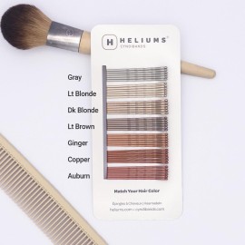 Heliums Bobby Pins - Light Ash Blonde - 2 Inch Wavy Hair Pins, Matte Metallic Color Blends with Light Ash Blonde Hair, 48 Count Heliums Bobby Pins - Light Ash Blonde - 2 Inch Wavy Hair Pins, Matte Metallic Color Blends with Light Ash Blonde Hair, 48 Count