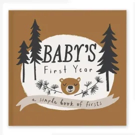 Lucy Darling Baby Memory Book, Themed Baby First Year Book, First 5 Years Journal & Photo Album for Baby Boy/Girl, Keepsake Books, Gender Neutral Memories & Milestone Book, Mom Gift - Little Camper