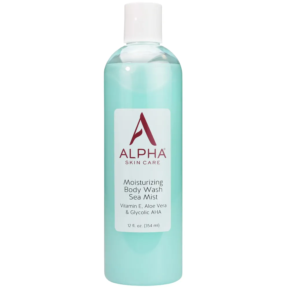 Alpha Skin Care Moisturizing Body Wash, Gentle Soap-Free Anti-Aging Formula, Glycolic AHA, Vitamin E & Aloe Vera, Conditions & Soothes, All Skin Types Hydroxy Acid, 12 Oz Alpha Skin Care Moisturizing Body Wash, Gentle Soap-Free Anti-Aging Formula, Glycolic AHA, Vitamin E & Aloe Vera, Conditions & Soothes, All Skin Types Hydroxy Acid, 12 Oz