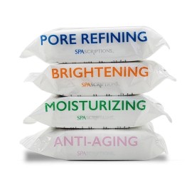 Spascriptions Anti-Aging, Brightening, Moisturizing & Pore Refining Towelettes Removes Waterproof Makeup, Revives with Collagen, Vitamin C, Coconut Oil, and Aloe Hypoallergenic, 120 Ct. 4 Pack Spascriptions Anti-Aging, Brightening, Moisturizing & Pore Refining Towelettes Removes Waterproof Makeup, Revives with Collagen, Vitamin C, Coconut Oil, and Aloe Hypoallergenic, 120 Ct. 4 Pack