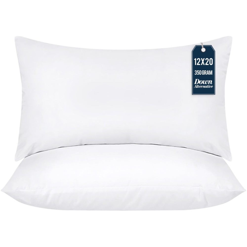 Utopia Bedding Throw Pillows (Pack of 2, White), 12 x 20 Inches Indoor Decorative Pillow Insert for Sofa, Bed and Couch Utopia Bedding Throw Pillows (Pack of 2, White), 12 x 20 Inches Indoor Decorative Pillow Insert for Sofa, Bed and Couch