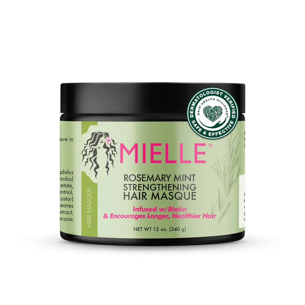 Mielle Organics Rosemary Mint Strengthening Hair Masque, Essential Oil & Biotin Deep Treatment, Miracle Repair for Dry, Damaged, & Frizzy Hair, 12 Ounces Mielle Organics Rosemary Mint Strengthening Hair Masque, Essential Oil & Biotin Deep Treatment, Miracle Repair for Dry, Damaged, & Frizzy Hair, 12 Ounces