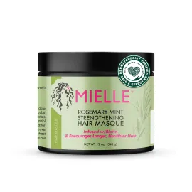Mielle Organics Rosemary Mint Strengthening Hair Masque, Essential Oil & Biotin Deep Treatment, Miracle Repair for Dry, Damaged, & Frizzy Hair, 12 Ounces Mielle Organics Rosemary Mint Strengthening Hair Masque, Essential Oil & Biotin Deep Treatment, Miracle Repair for Dry, Damaged, & Frizzy Hair, 12 Ounces