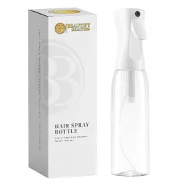 BeautifyBeauties Spray Bottle For Hair - Continuous Mister Spray Bottle for Hairstyling, Cleaning, Plants, Pets, Barbers, Salons, Essential Oil Scents (Clear, 18.6oz/500ml) 11 H x 2.6 L