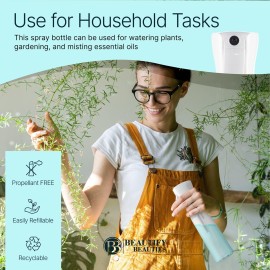 BeautifyBeauties Spray Bottle For Hair - Continuous Mister Spray Bottle for Hairstyling, Cleaning, Plants, Pets, Barbers, Salons, Essential Oil Scents (Clear, 18.6oz/500ml) 11 H x 2.6 L