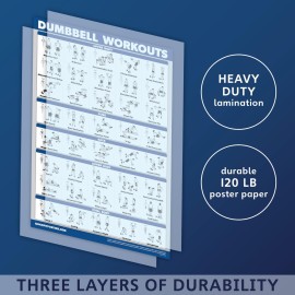 Palace Learning Dumbbell Workout Exercise Poster - Free Weight Body Building Guide | Home Gym Chart - LAMINATED, 18 x 24