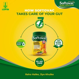 Softovac Bowel Regulator 250g - 100% Natural Actives: High Fiber Formula enriched with Sonamukhi, Harad, Mulethi, Saunf etc.