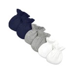 Burt\'s Bees Baby Girls Mittens, No-scratch Mitts, 100% Organic Cotton, Set Of 3, Midnight