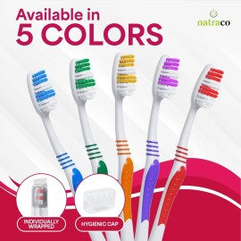 natraco Bulk Toothbrush Pack with Covers | Premium Quality Individually Wrapped Colorful Tooth Brushes | Medium Soft Bristles for Travel, Donations, Hotels (100) natraco Bulk Toothbrush Pack with Covers | Premium Quality Individually Wrapped Colorful Tooth Brushes | Medium Soft Bristles for Travel, Donations, Hotels (100)