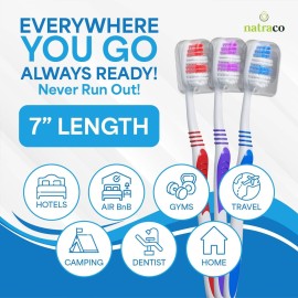 natraco Bulk Toothbrush Pack with Covers | Premium Quality Individually Wrapped Colorful Tooth Brushes | Medium Soft Bristles for Travel, Donations, Hotels (100) natraco Bulk Toothbrush Pack with Covers | Premium Quality Individually Wrapped Colorful Tooth Brushes | Medium Soft Bristles for Travel, Donations, Hotels (100)