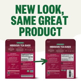 FGO Organic Hibiscus Tea, 100 Count, Eco-Conscious Tea Bags, Caffeine Free, Packaging May Vary (Pack of 1) FGO Organic Hibiscus Tea, 100 Count, Eco-Conscious Tea Bags, Caffeine Free, Packaging May Vary (Pack of 1)