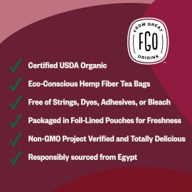 FGO Organic Hibiscus Tea, 100 Count, Eco-Conscious Tea Bags, Caffeine Free, Packaging May Vary (Pack of 1) FGO Organic Hibiscus Tea, 100 Count, Eco-Conscious Tea Bags, Caffeine Free, Packaging May Vary (Pack of 1)