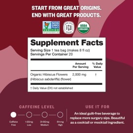 FGO Organic Hibiscus Tea, 100 Count, Eco-Conscious Tea Bags, Caffeine Free, Packaging May Vary (Pack of 1) FGO Organic Hibiscus Tea, 100 Count, Eco-Conscious Tea Bags, Caffeine Free, Packaging May Vary (Pack of 1)