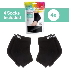 ZenToes Moisturizing Socks for Cracked Heel Treatment - Vitamin E, Olive Oil and Jojoba Oil Infused Heel Socks to Soften and Hydrate (Cotton Black, Regular) ZenToes Moisturizing Socks for Cracked Heel Treatment - Vitamin E, Olive Oil and Jojoba Oil Infused Heel Socks to Soften and Hydrate (Cotton Black, Regular)