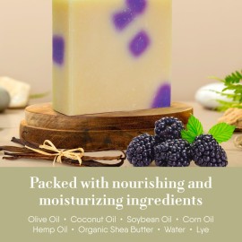 360Feel Black Raspberry Soap - Made in the USA - Castile Handmade, All-Natural Cold-Processed - Infused with Black Raspberry for an Uplifting Aroma, Moisturizing Care & Creamy Rich Lather (5 oz) 360Feel Black Raspberry Soap - Made in the USA - Castile Handmade, All-Natural Cold-Processed - Infused with Black Raspberry for an Uplifting Aroma, Moisturizing Care & Creamy Rich Lather (5 oz)