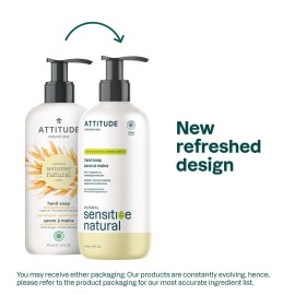 ATTITUDE Moisturizing Hand Soap for Sensitive Skin Enriched with Oat and Argan Oil, EWG Verified, Plant and Mineral-Based Ingredients, Vegan & Cruelty-free, 16 Fl Oz ATTITUDE Moisturizing Hand Soap for Sensitive Skin Enriched with Oat and Argan Oil, EWG Verified, Plant and Mineral-Based Ingredients, Vegan & Cruelty-free, 16 Fl Oz