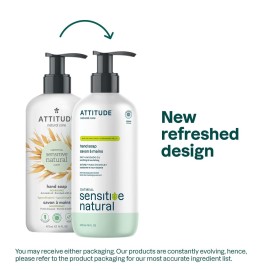 ATTITUDE Hand Soap for Sensitive Skin with Oat and Avocado Oil, EWG Verified, Dermatologically Tested, Vegan, 16 Fl Oz ATTITUDE Hand Soap for Sensitive Skin with Oat and Avocado Oil, EWG Verified, Dermatologically Tested, Vegan, 16 Fl Oz