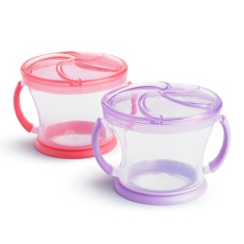 Munchkin Snack Catcher Toddler Snack Cups, No Spill, 2 Pack, Pink/Purple Munchkin Snack Catcher Toddler Snack Cups, No Spill, 2 Pack, Pink/Purple