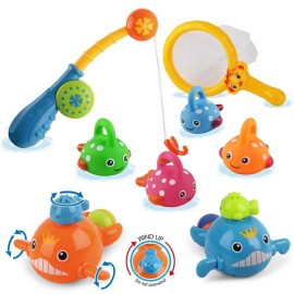 Dwi Dowellin Bath Toys Fishing Games Swimming Whales Bath Time Bathtub Toy for Toddlers Baby Kids Infant Fish Set Age 18months and up Dwi Dowellin Bath Toys Fishing Games Swimming Whales Bath Time Bathtub Toy for Toddlers Baby Kids Infant Fish Set Age 18months and up