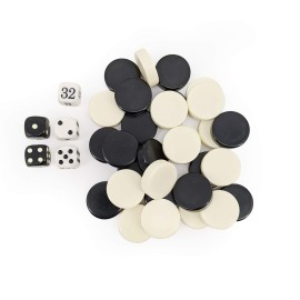 Sondergut Deluxe Backgammon Playing Stones - Replacement Draught Pieces- Regulation Size 1 Inch (2.5cm) Checkers, Melamine Stones, Counters - for Travel Games, Standard Game Boards, Etc