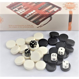 Sondergut Deluxe Backgammon Playing Stones - Replacement Draught Pieces- Regulation Size 1 Inch (2.5cm) Checkers, Melamine Stones, Counters - for Travel Games, Standard Game Boards, Etc Sondergut Deluxe Backgammon Playing Stones - Replacement Draught Pieces- Regulation Size 1 Inch (2.5cm) Checkers, Melamine Stones, Counters - for Travel Games, Standard Game Boards, Etc