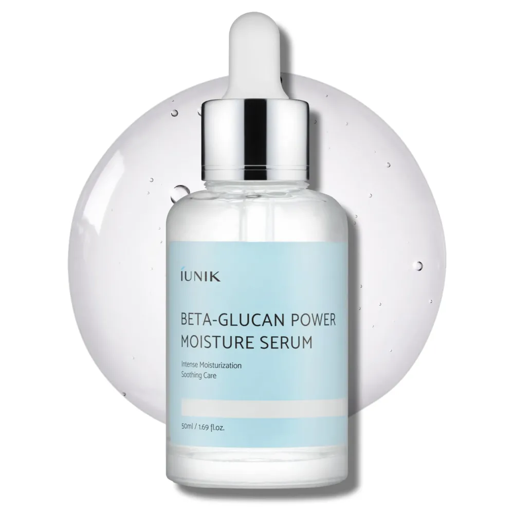 IUNIK Beta-Glucan Power Deep Moisture Vegan Serum 400,000 ppm Intense Hydration Mushroom Yeast Extracts Naturally-derived - Dry Mature Sagging Sensitive Skin Cell Regenerating Lifting Korean Skincare