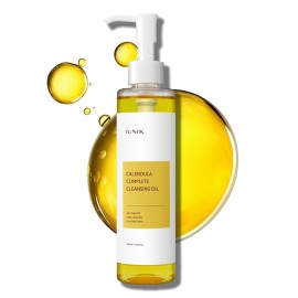 IUNIK Calendula & Jojoba Oil-Infused Vegan Cleansing Oil - Gentle Blackhead Melting & Makeup Remover Facial Cleanser w/ 94% Plant-based Oils Korean Skincare