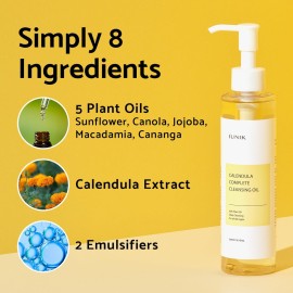 IUNIK Calendula & Jojoba Oil-Infused Vegan Cleansing Oil - Gentle Blackhead Melting & Makeup Remover Facial Cleanser w/ 94% Plant-based Oils Korean Skincare IUNIK Calendula & Jojoba Oil-Infused Vegan Cleansing Oil - Gentle Blackhead Melting & Makeup Remover Facial Cleanser w/ 94% Plant-based Oils Korean Skincare