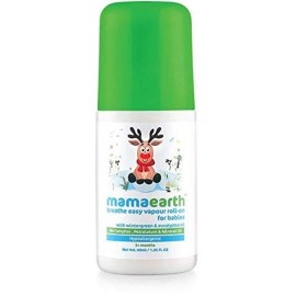 MAMAEARTH Breathe Easy Vapor Baby Roll On | Gentle Chest & Back Rub with Wintergreen & Eucalyptus | Helps Relieve Cold & Nasal Congestion | No Petroleum 1.35 Fl Oz/40ml (3month+) MAMAEARTH Breathe Easy Vapor Baby Roll On | Gentle Chest & Back Rub with Wintergreen & Eucalyptus | Helps Relieve Cold & Nasal Congestion | No Petroleum 1.35 Fl Oz/40ml (3month+)