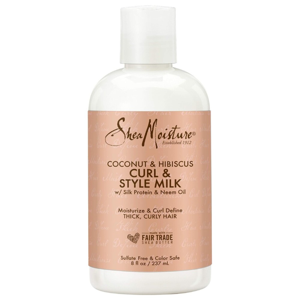 SheaMoisture Fair Trade Sulfate Free Coconut Hibiscus Curl & Style Milk with Silk Protein & Neem Oil For Thick, Defined, Curly Hair 8 oz SheaMoisture Fair Trade Sulfate Free Coconut Hibiscus Curl & Style Milk with Silk Protein & Neem Oil For Thick, Defined, Curly Hair 8 oz