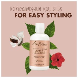 SheaMoisture Fair Trade Sulfate Free Coconut Hibiscus Curl & Style Milk with Silk Protein & Neem Oil For Thick, Defined, Curly Hair 8 oz SheaMoisture Fair Trade Sulfate Free Coconut Hibiscus Curl & Style Milk with Silk Protein & Neem Oil For Thick, Defined, Curly Hair 8 oz
