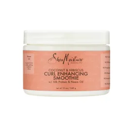 SheaMoisture Smoothie Curl Enhancing Cream Coconut and Hibiscus for Thick, Curly Hair Sulfate Free and Paraben Free 12 oz