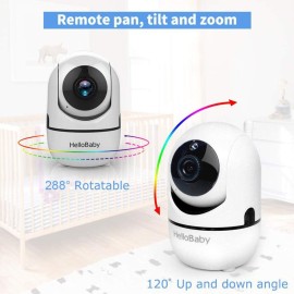 HelloBaby Video Baby Monitor with Remote Camera Pan-Tilt-Zoom, 3.2\'\' Color LCD Screen, Infrared Night Vision, Temperature Display, Lullaby, Two Way Audio HelloBaby Video Baby Monitor with Remote Camera Pan-Tilt-Zoom, 3.2\'\' Color LCD Screen, Infrared Night Vision, Temperature Display, Lullaby, Two Way Audio