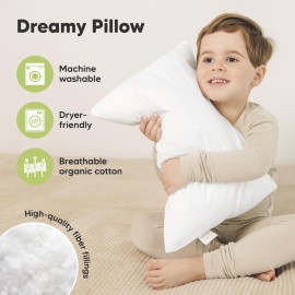 KeaBabies 2-Pack Toddler Pillow 13x18 - Soft Organic Cotton Kids Travel Bed Pillows for Sleeping, School, Nap, Machine Washable, Toddlers 2 to 5, Pillowcase Sold Separately (Soft White) KeaBabies 2-Pack Toddler Pillow 13x18 - Soft Organic Cotton Kids Travel Bed Pillows for Sleeping, School, Nap, Machine Washable, Toddlers 2 to 5, Pillowcase Sold Separately (Soft White)