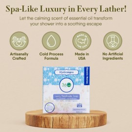 360Feel Hydrangea Soap - Made in the USA - Castile Handmade All Natural Cold Processed - Infused with Hydrangea Scent for Gentle Cleanse & Rich Moisturizing Lather (5 oz) 360Feel Hydrangea Soap - Made in the USA - Castile Handmade All Natural Cold Processed - Infused with Hydrangea Scent for Gentle Cleanse & Rich Moisturizing Lather (5 oz)