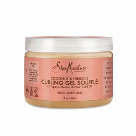 SheaMoisture Curling Gel Souffle for Thick, Curly Hair Coconut , Hibiscus to Moisturize and Protect Hair 12 oz