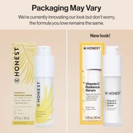 Honest Beauty Vitamin C Radiance Serum | Improves + Brightens Skin Tone and Complexion | Gentle for Sensitive Skin, Fragrance Free, Vegan | 1 fl oz Honest Beauty Vitamin C Radiance Serum | Improves + Brightens Skin Tone and Complexion | Gentle for Sensitive Skin, Fragrance Free, Vegan | 1 fl oz