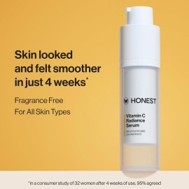 Honest Beauty Vitamin C Radiance Serum | Improves + Brightens Skin Tone and Complexion | Gentle for Sensitive Skin, Fragrance Free, Vegan | 1 fl oz Honest Beauty Vitamin C Radiance Serum | Improves + Brightens Skin Tone and Complexion | Gentle for Sensitive Skin, Fragrance Free, Vegan | 1 fl oz