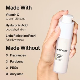 Honest Beauty Vitamin C Radiance Serum | Improves + Brightens Skin Tone and Complexion | Gentle for Sensitive Skin, Fragrance Free, Vegan | 1 fl oz Honest Beauty Vitamin C Radiance Serum | Improves + Brightens Skin Tone and Complexion | Gentle for Sensitive Skin, Fragrance Free, Vegan | 1 fl oz