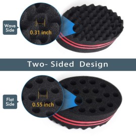 BIGEDDIE Magic Sponge Brush for Afro Curls, Twist Sponge with 6.29 Inch Free Pick Comb (2 PACK)
